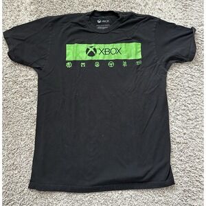 Xbox Shirt Black Mens Large Video Game System Green‎ Graphic Short Sleeve